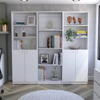 Combo Home 2 Estantes 2 Puertas + Estante 4 Repisas - Blanco