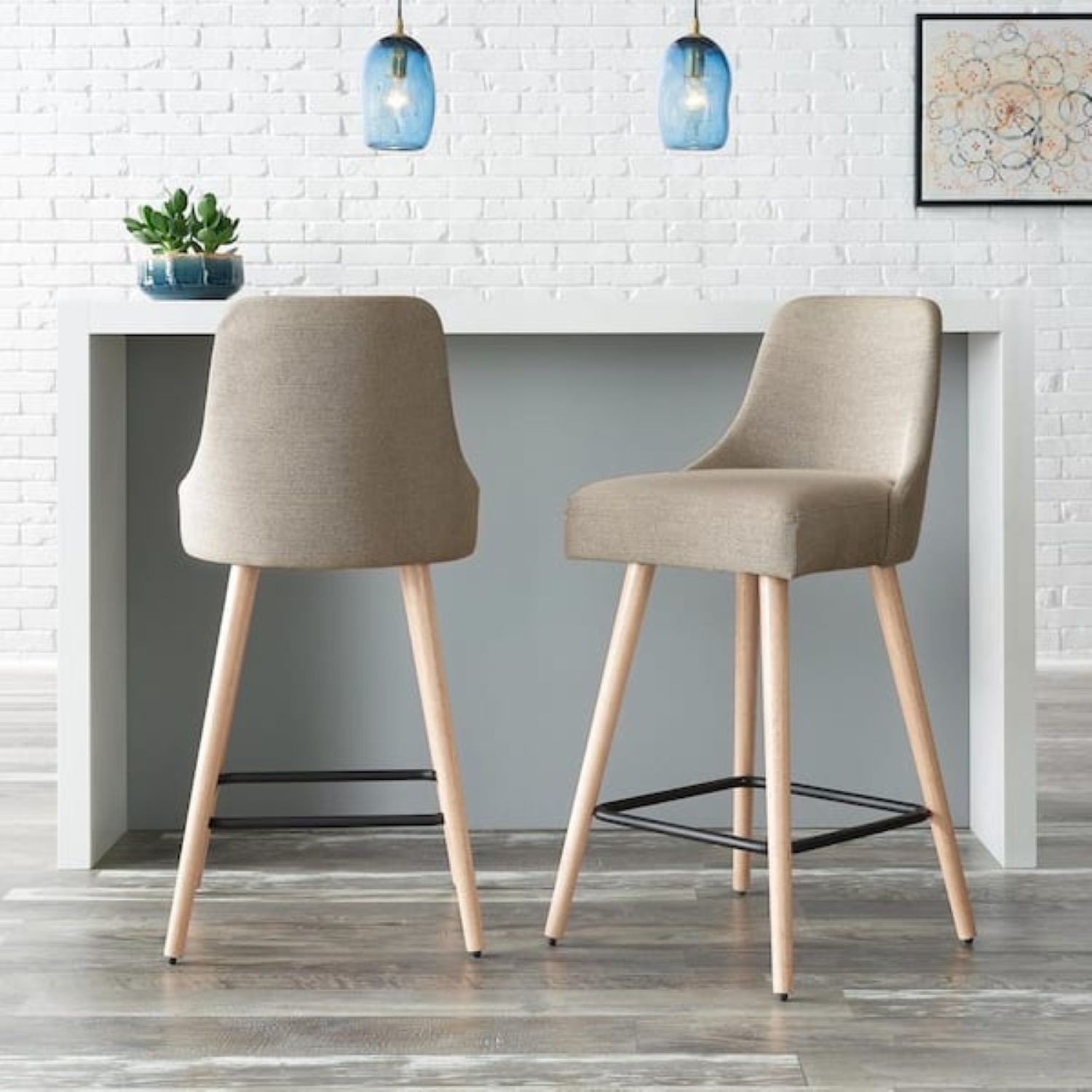 Set X2 Bancos De Bar Ben Beige