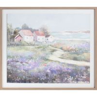 Cuadro Paisaje Casa Con Handpaint 60 X 70 Cm
