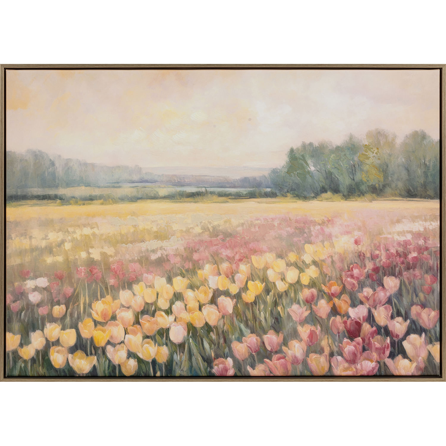 Cuadro Paisaje Tulipan Con Handpaint 50x70cm