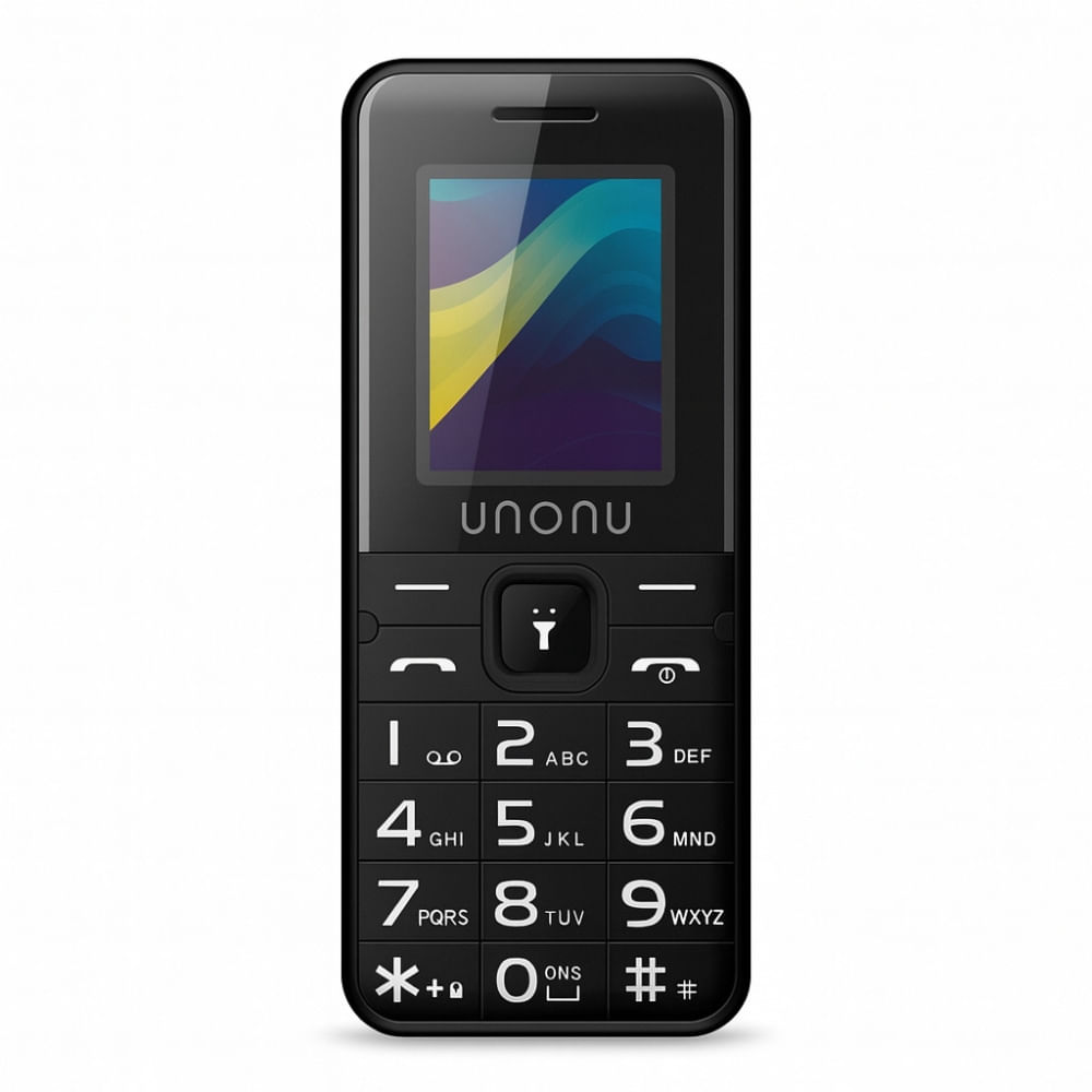 Celular Unonu Clear 4G Negro Potente y elegante para navegación y sociales
