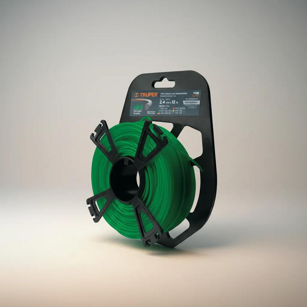 Rollo De Hilo Para Desbrozadora 2 Mm X 120 M Truper Color Verde Claro