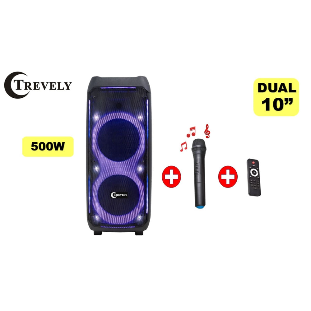Parlante portatil dual 10"" TREVELY WT-1040 -500W
