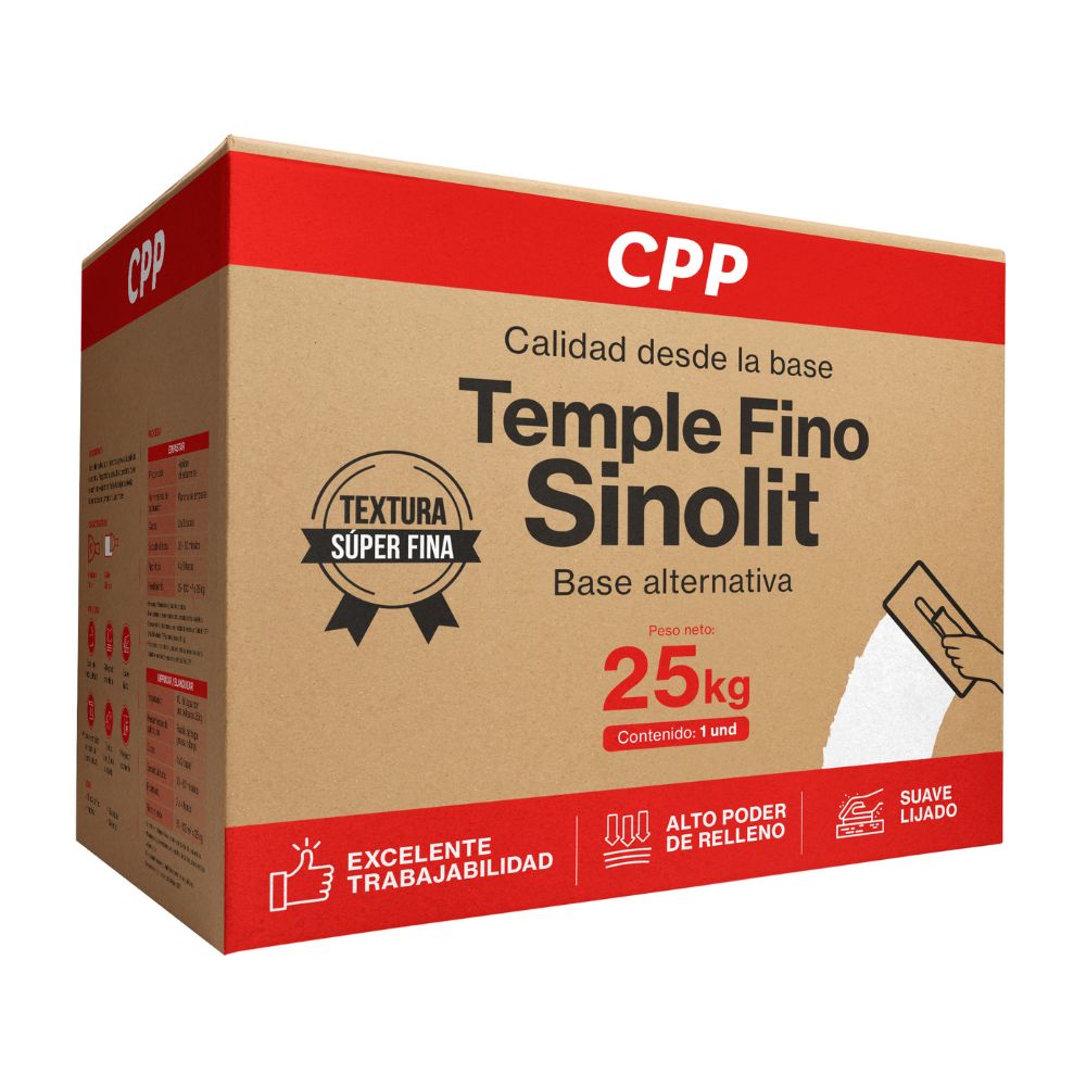 Caja de Temple fino Sinolit Blanco 25kg CPP