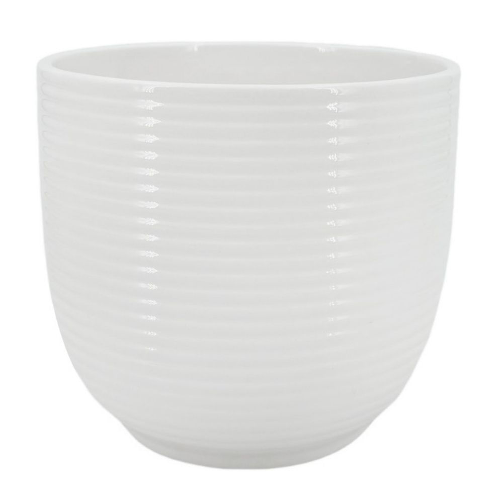 Maceta Decorativa Cerámica Blanca Orange