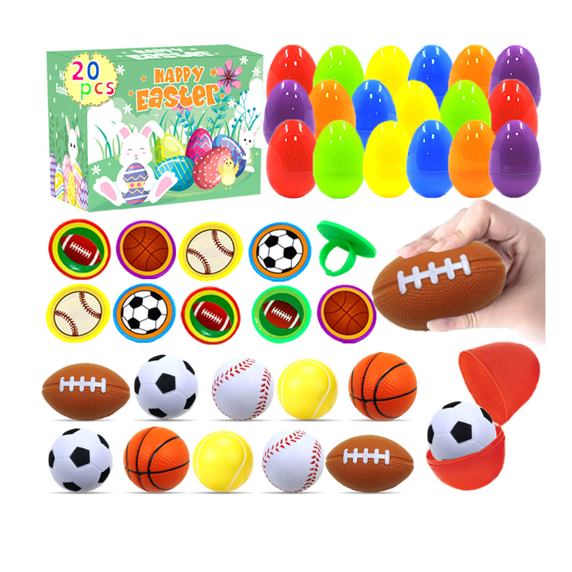 Huevo Sorpresa Pelotas HUAYUAN Huevo de Pascua 20 Piezas