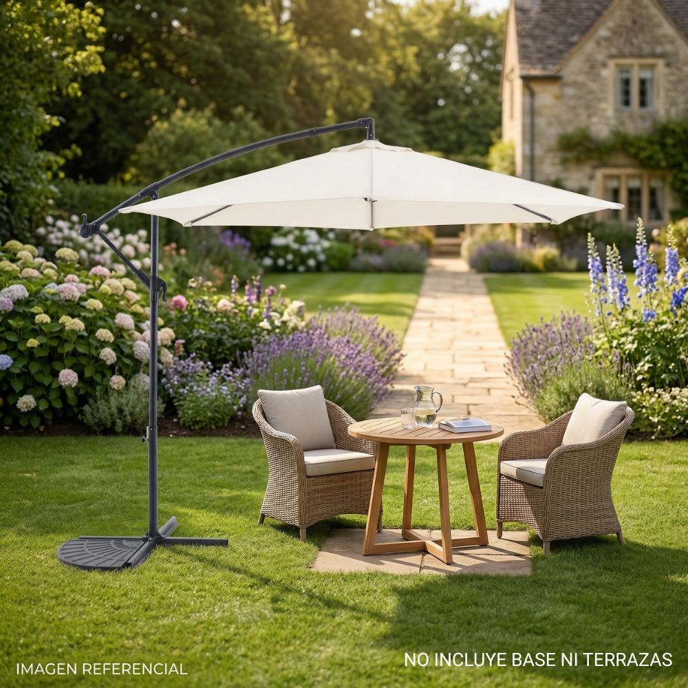 Sombrilla de Terraza Lateral Hexagonal 290cm Blanco Orange