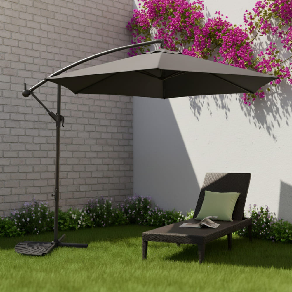 Sombrilla de Terraza Lateral Hexagonal 290cm Gris Orange