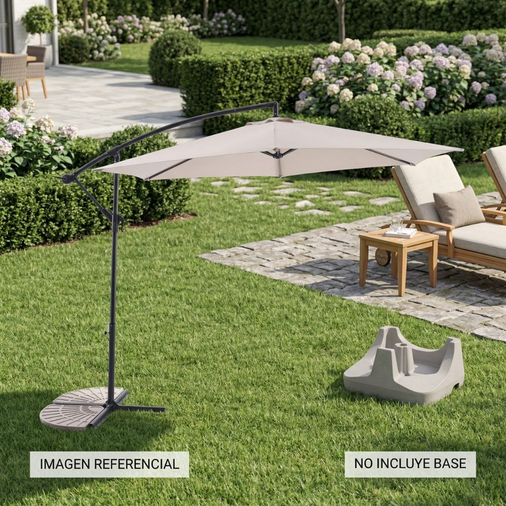 Sombrilla de Terraza Lateral Hexagonal 290cm Taupe Orange