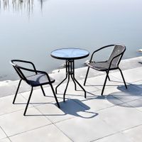 Set de terraza Basic Negro 1 Mesa + 2 Sillas