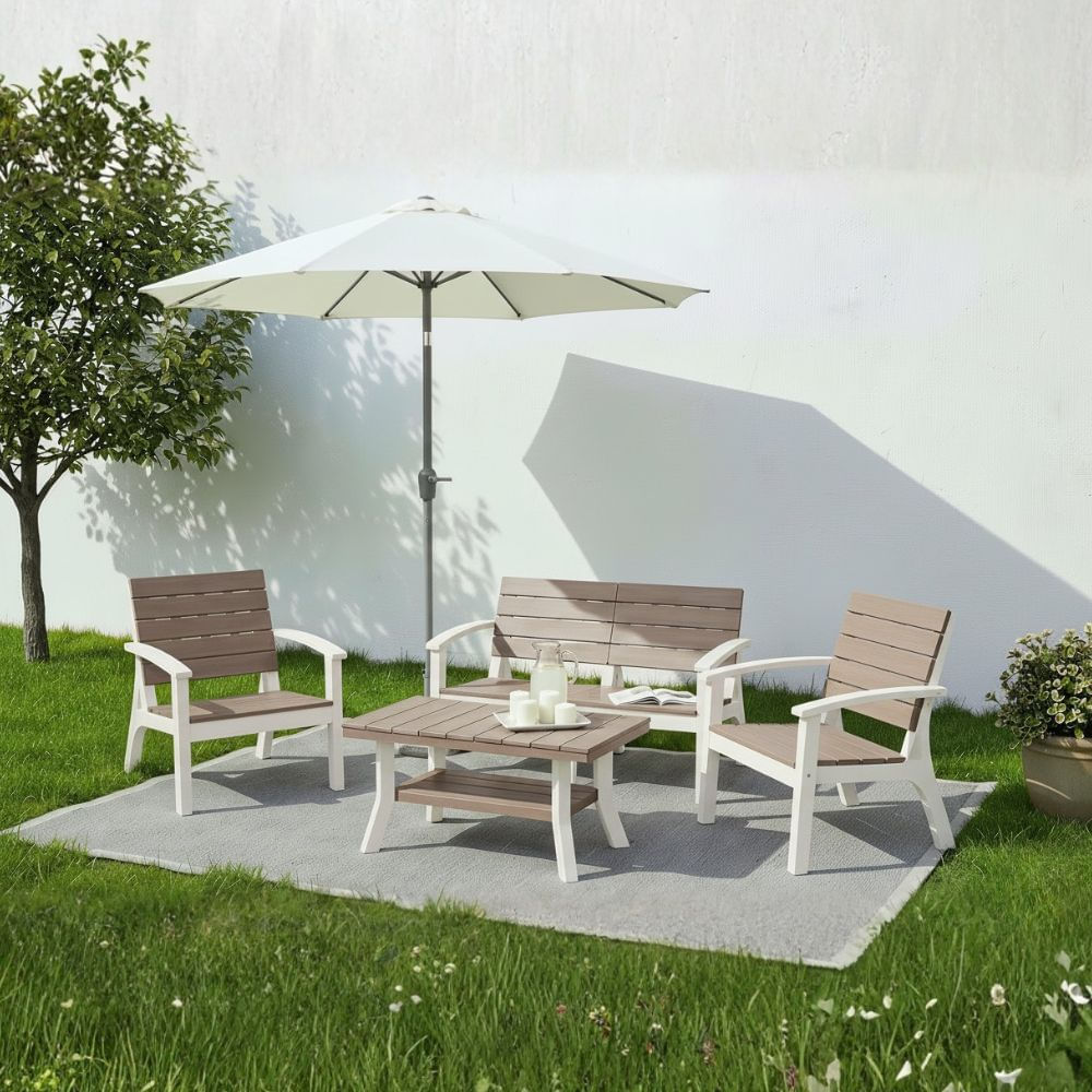 Set de terraza Roble 4 personas Reyplast