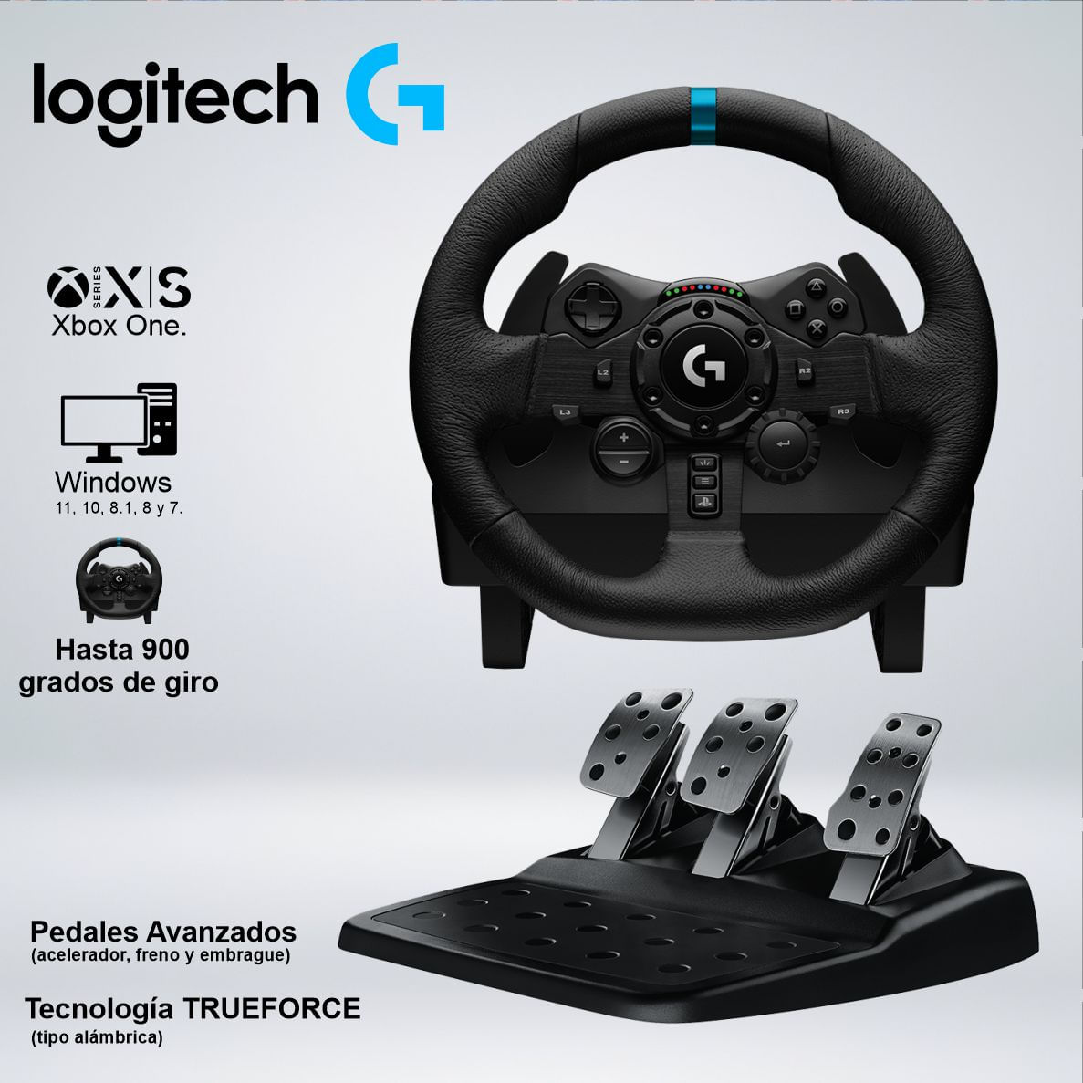 TIMON CON PEDAL LOGITECH G923 TRUEFORCE Xbox Series X-S Xbox One PC