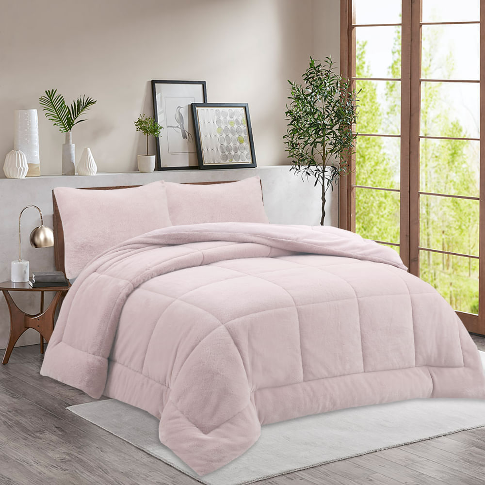Edredon OI26 Rabbit Sherpa Palo Rosa