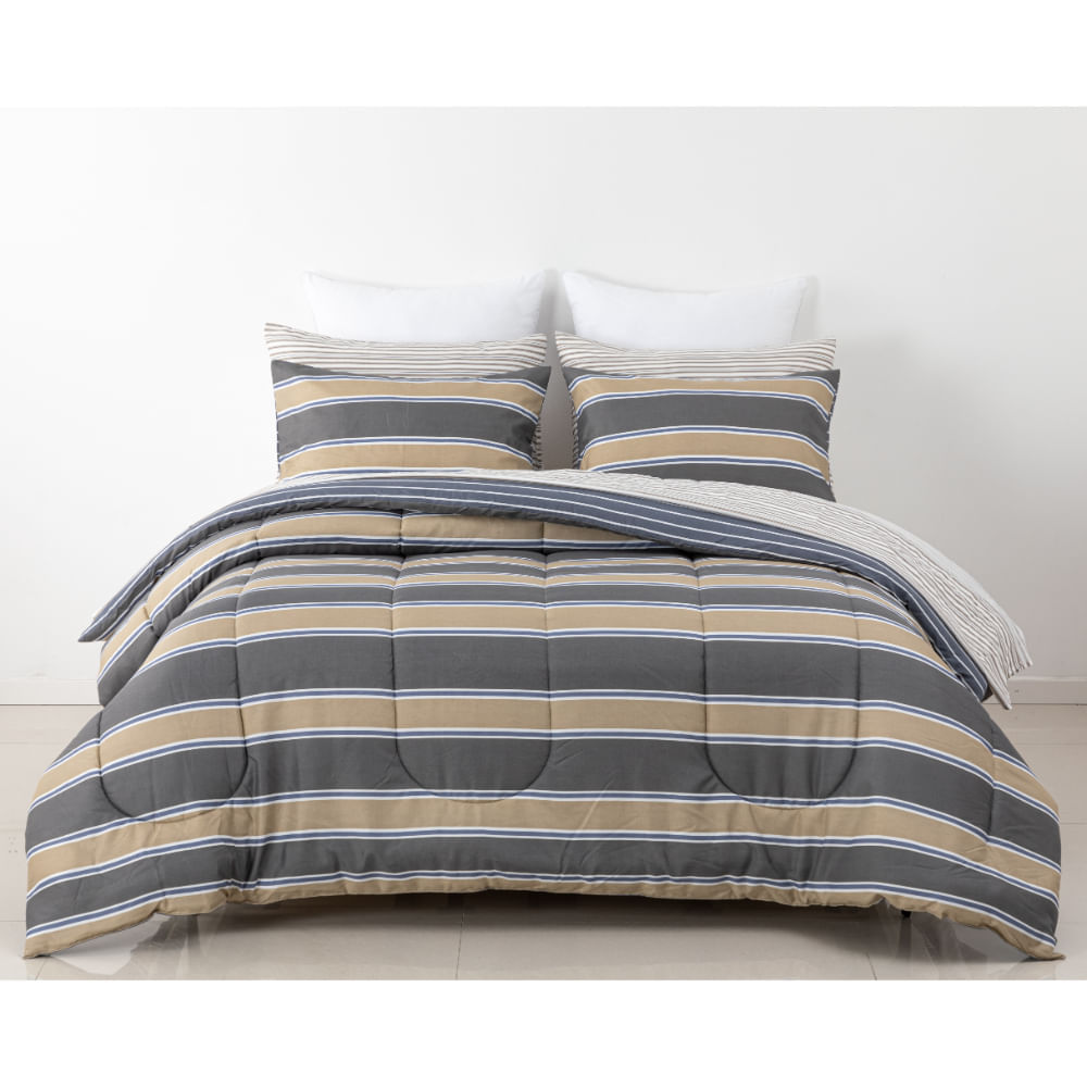 Set Edredon OI26 Micro Print Lineas Queen