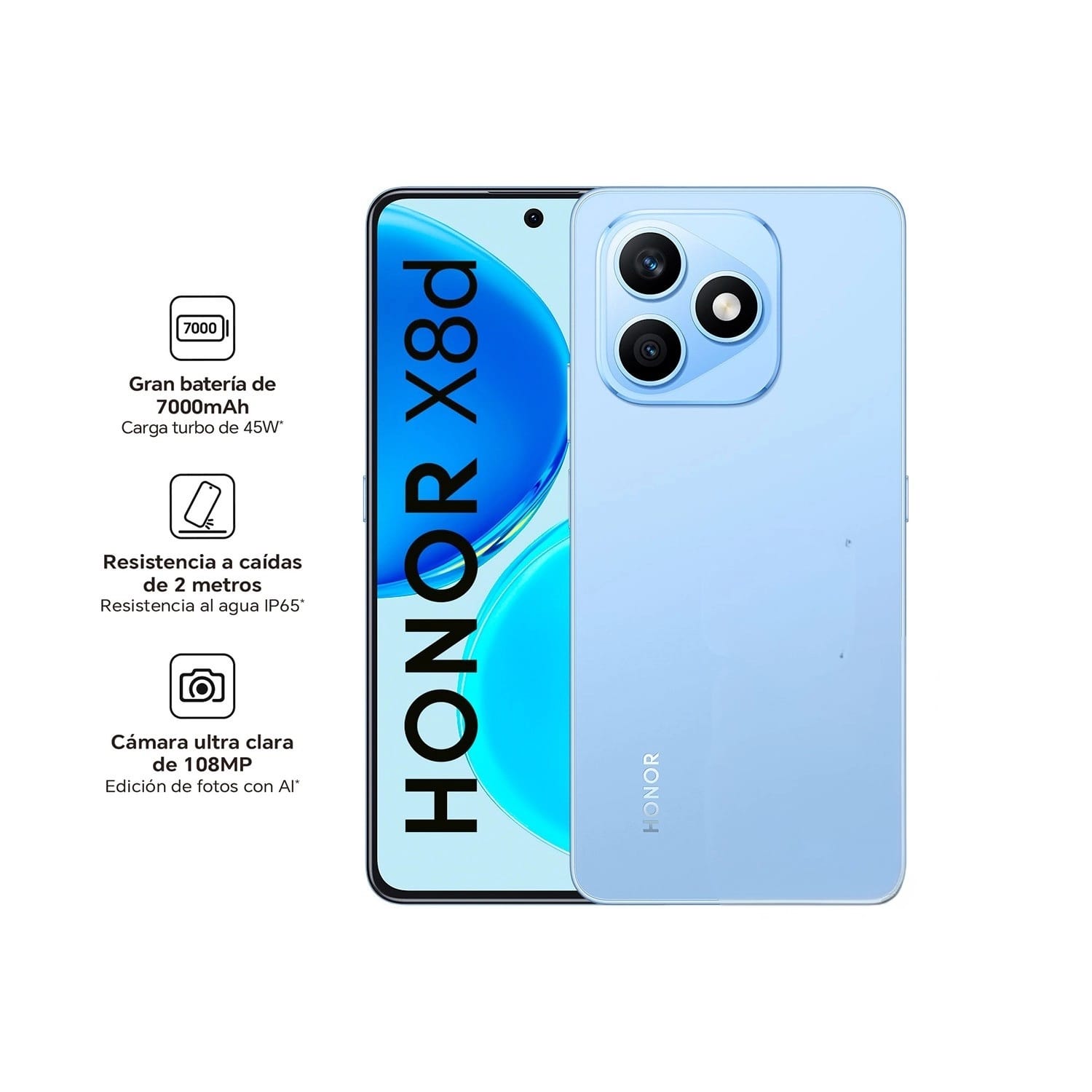 Celular Honor X8D 8GB + 256GB Blue