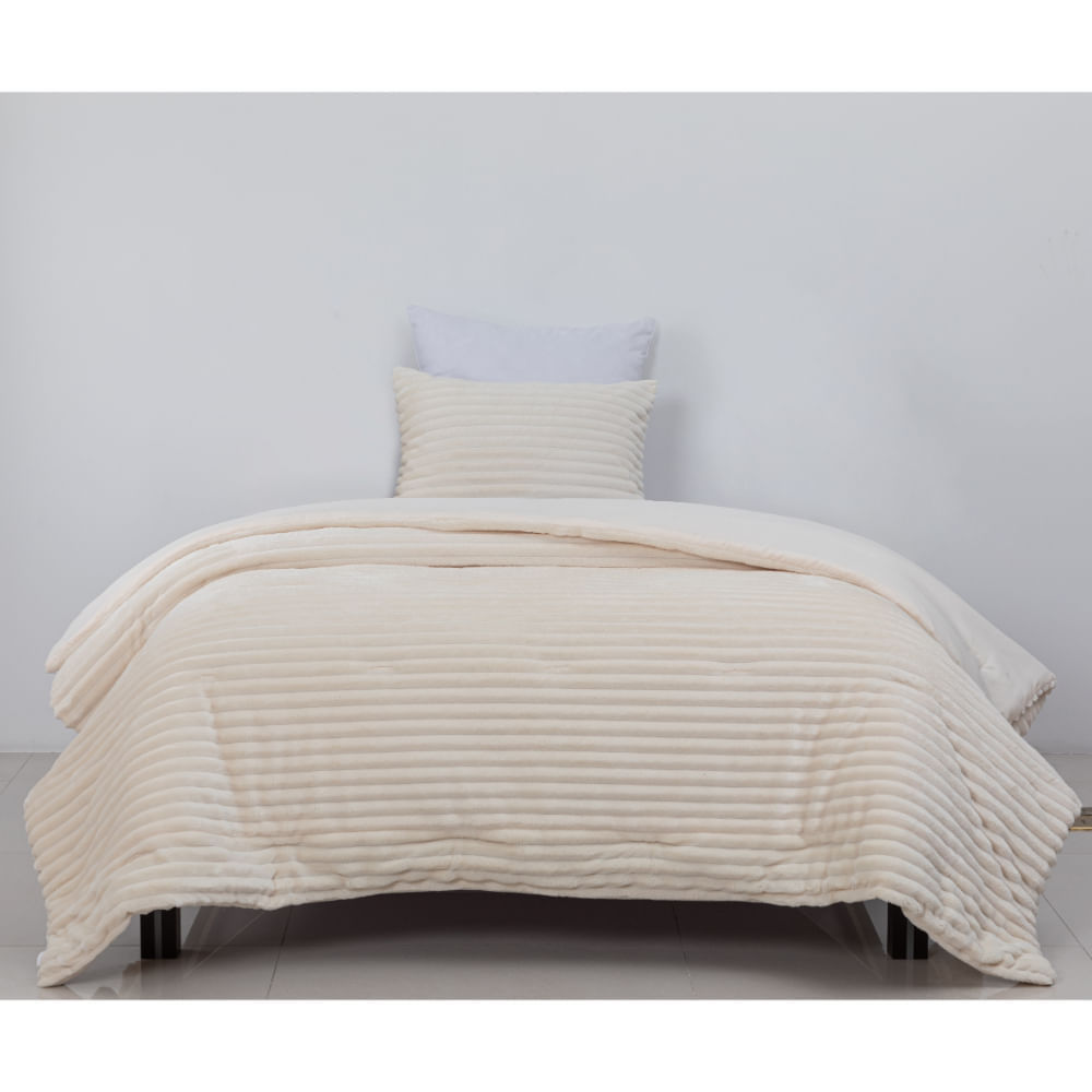 Edredon OI26 Stripes Flannel Ivory