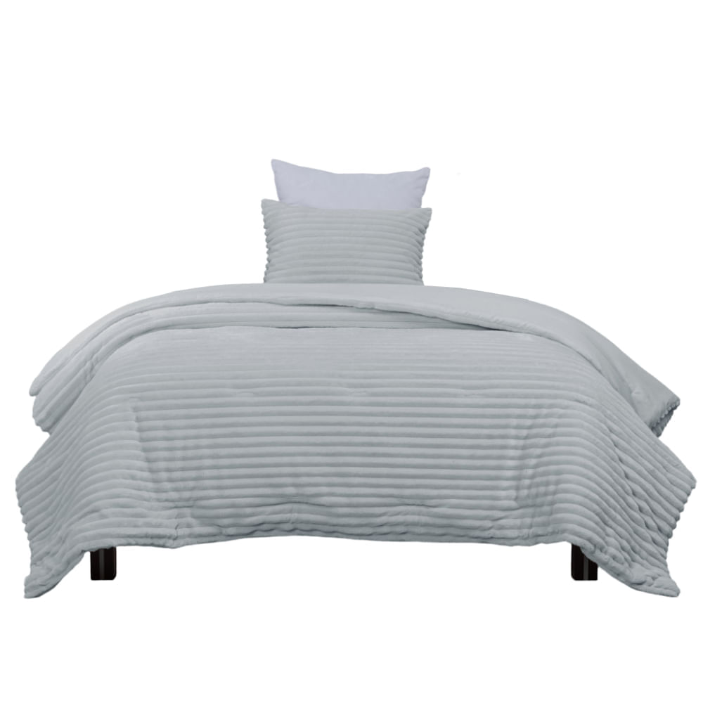 Edredon OI26 Stripes Flannel Light Gris