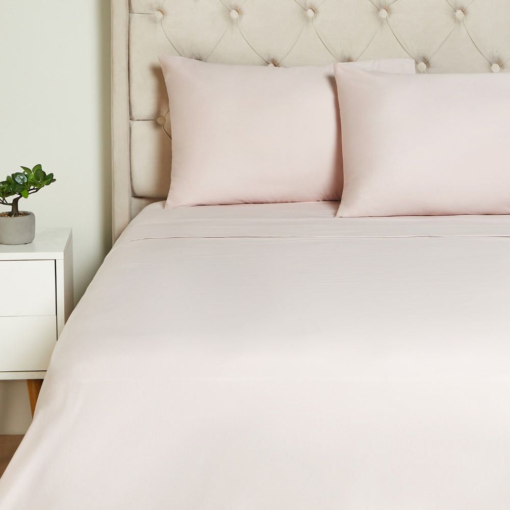 Sábana 300 Hilos Solido Rosa King