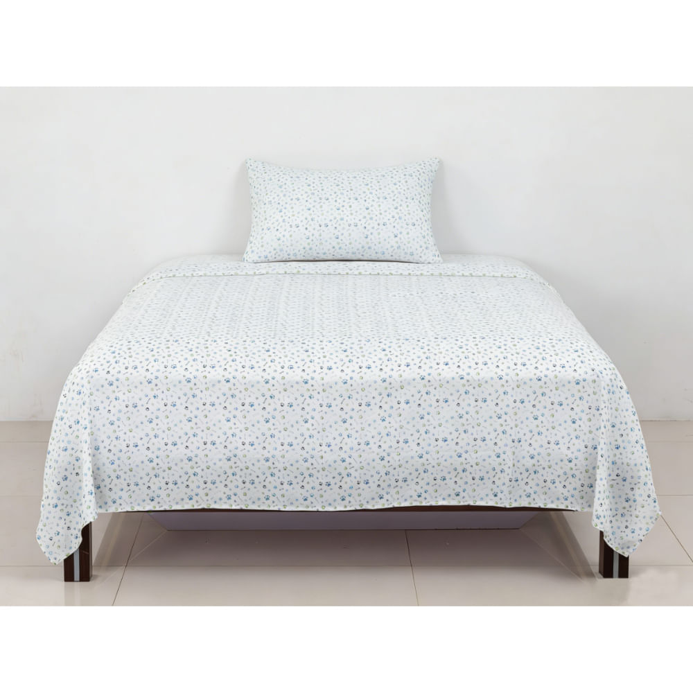 Sabana OI26 100% Micro Kids Huellitas 1.5 Plazas