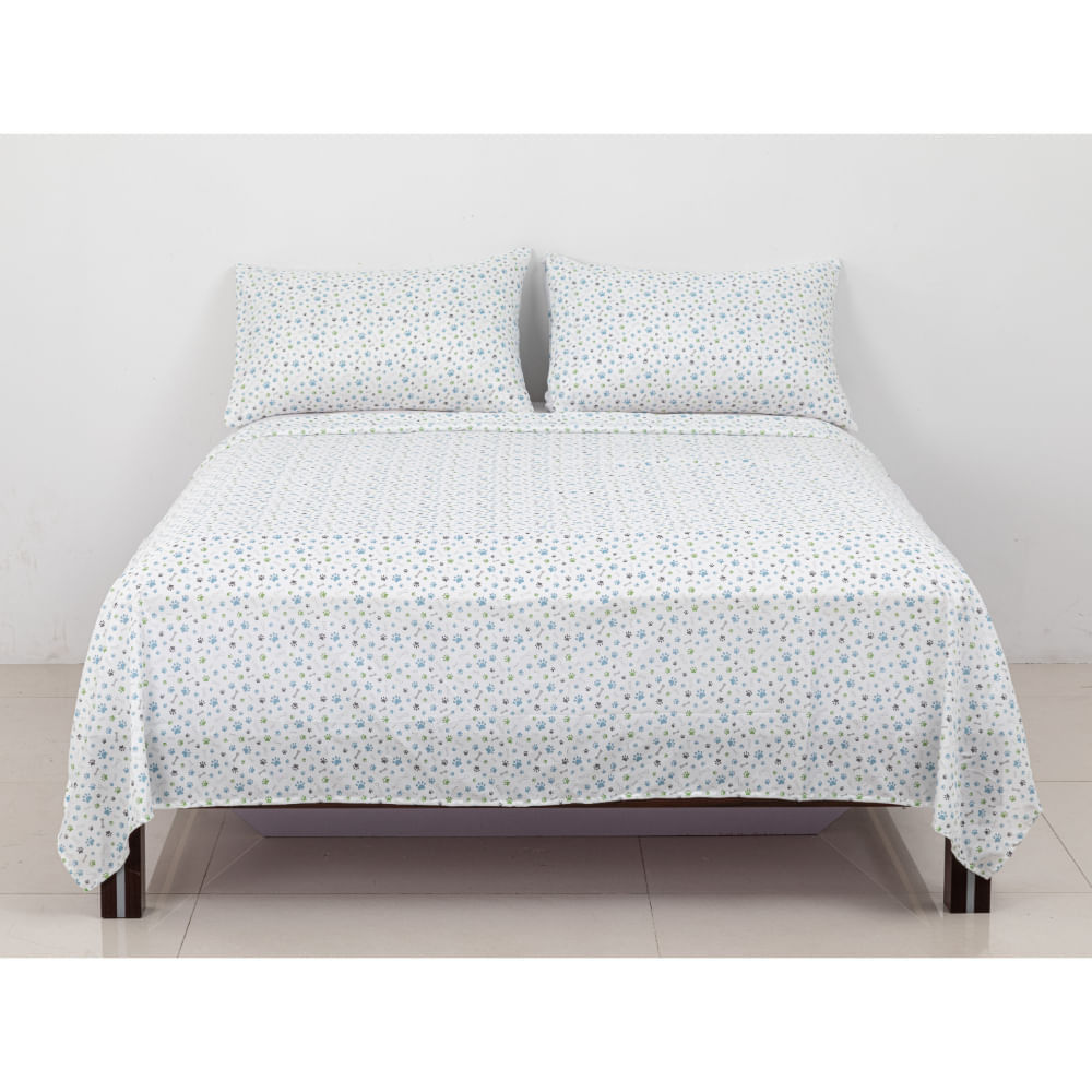 Sabana OI26 100% Micro Kids Huellitas 2 Plazas