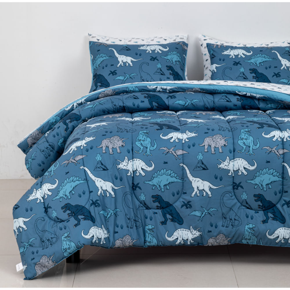 Set Edredon OI26 Micro Niño Dinosaurio 2 Plazas