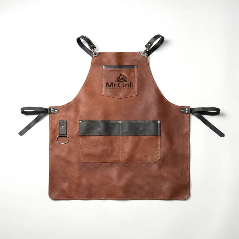 Mandil de Cuero Premium Mr. Grill - Marrón