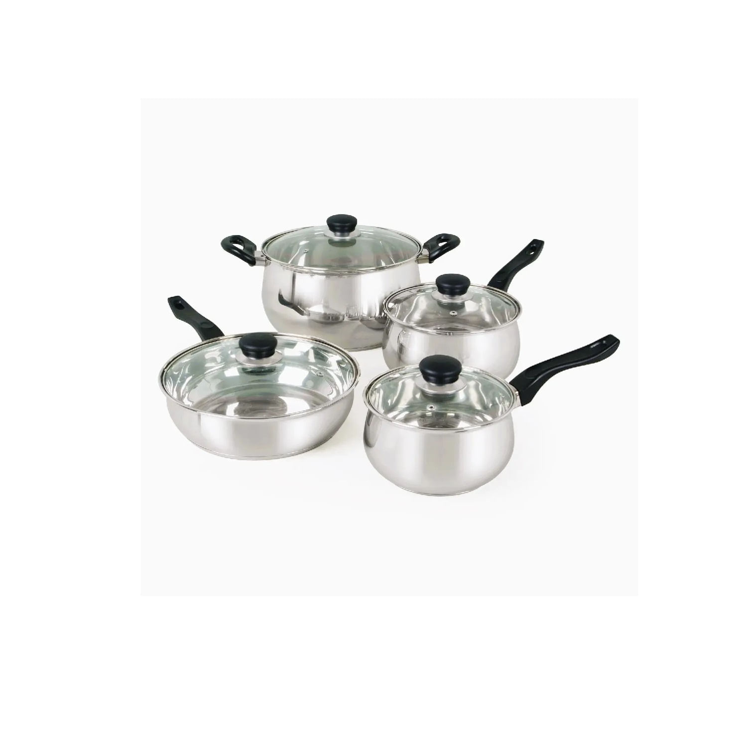 Juego de Ollas Oster Rametto 8 piezas Acero Inoxidable Plateado