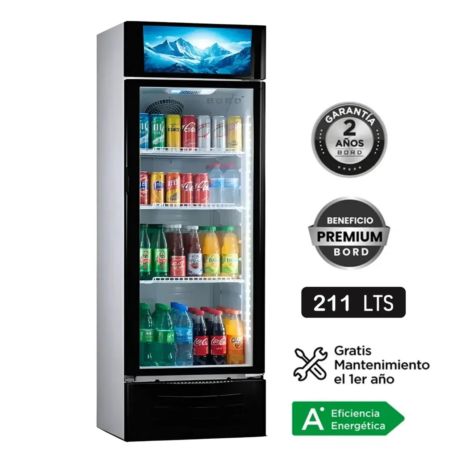 Vitrina Exhibidora BORD EX211-M 211LT