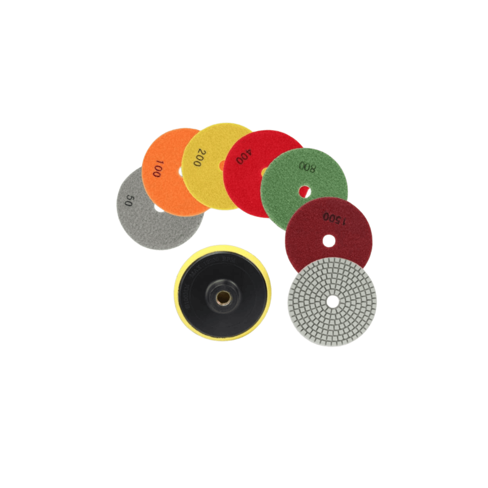 KIT DE 7 DISCOS PULIDORES AL HÚMEDO