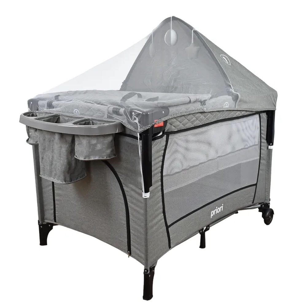 Cuna Corral Bebé Tipo Colecho Priori Pro-Max Gris