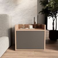 Velador Mesa de Noche Chunk Marron y Plomo - Masiva Home