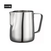 Jarra barista plateado 2000  ml en acero inoxidable