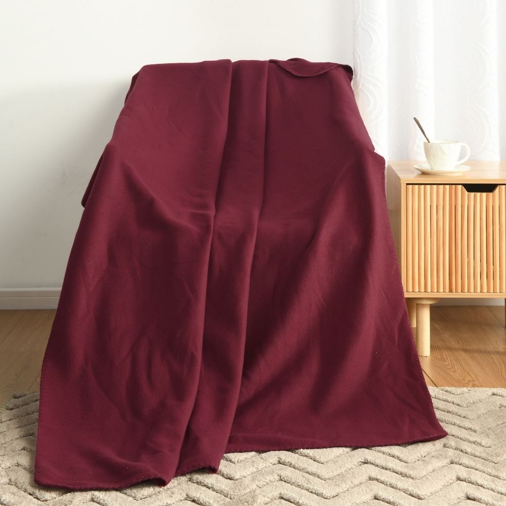 Manta Polar Burgundy con borde 130x170cm