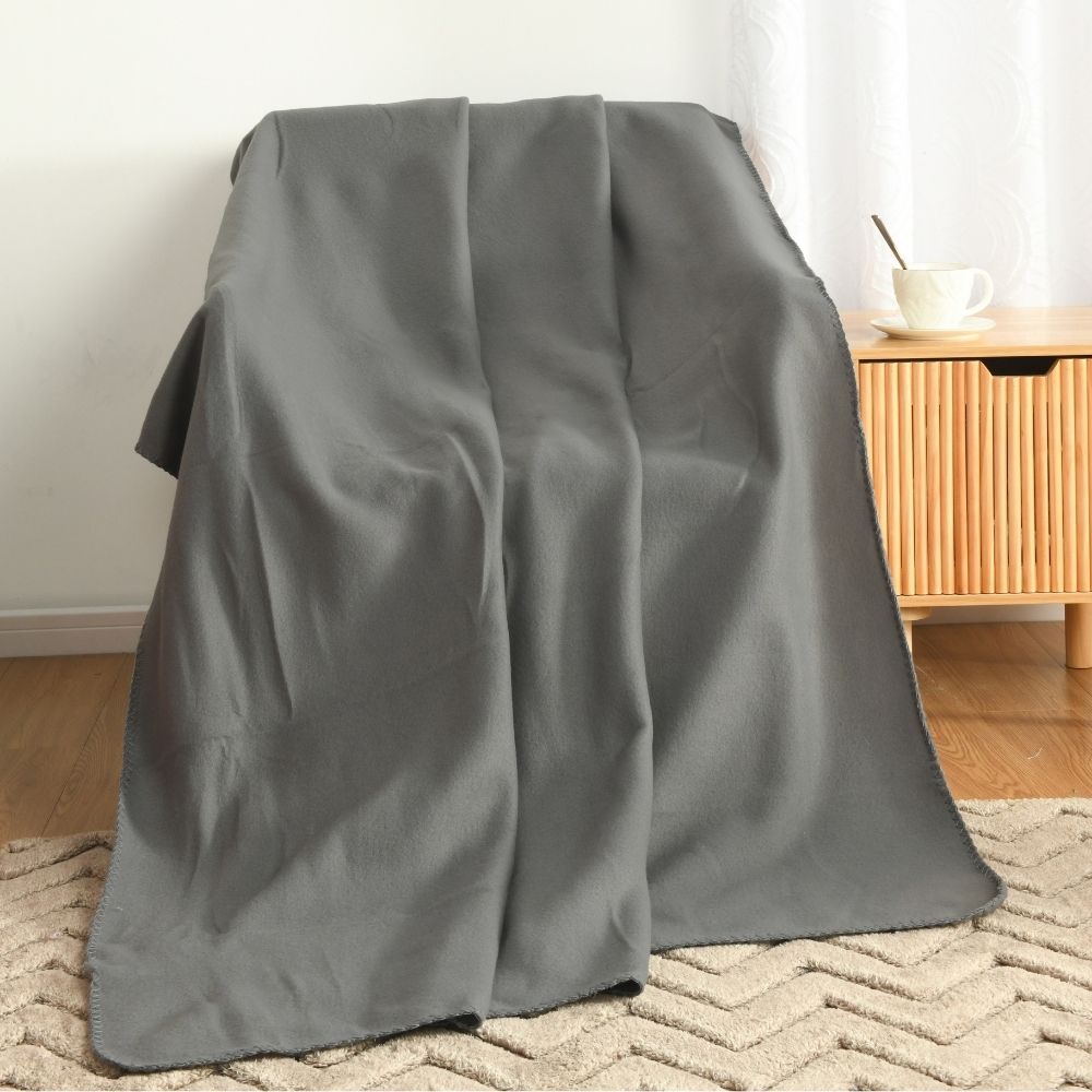 Manta Polar Beige con borde 130x170cm