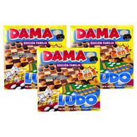 PACK 3 JUEGO 2 EN 1: DAMAS Y LUDO - JUEGO DE MESA