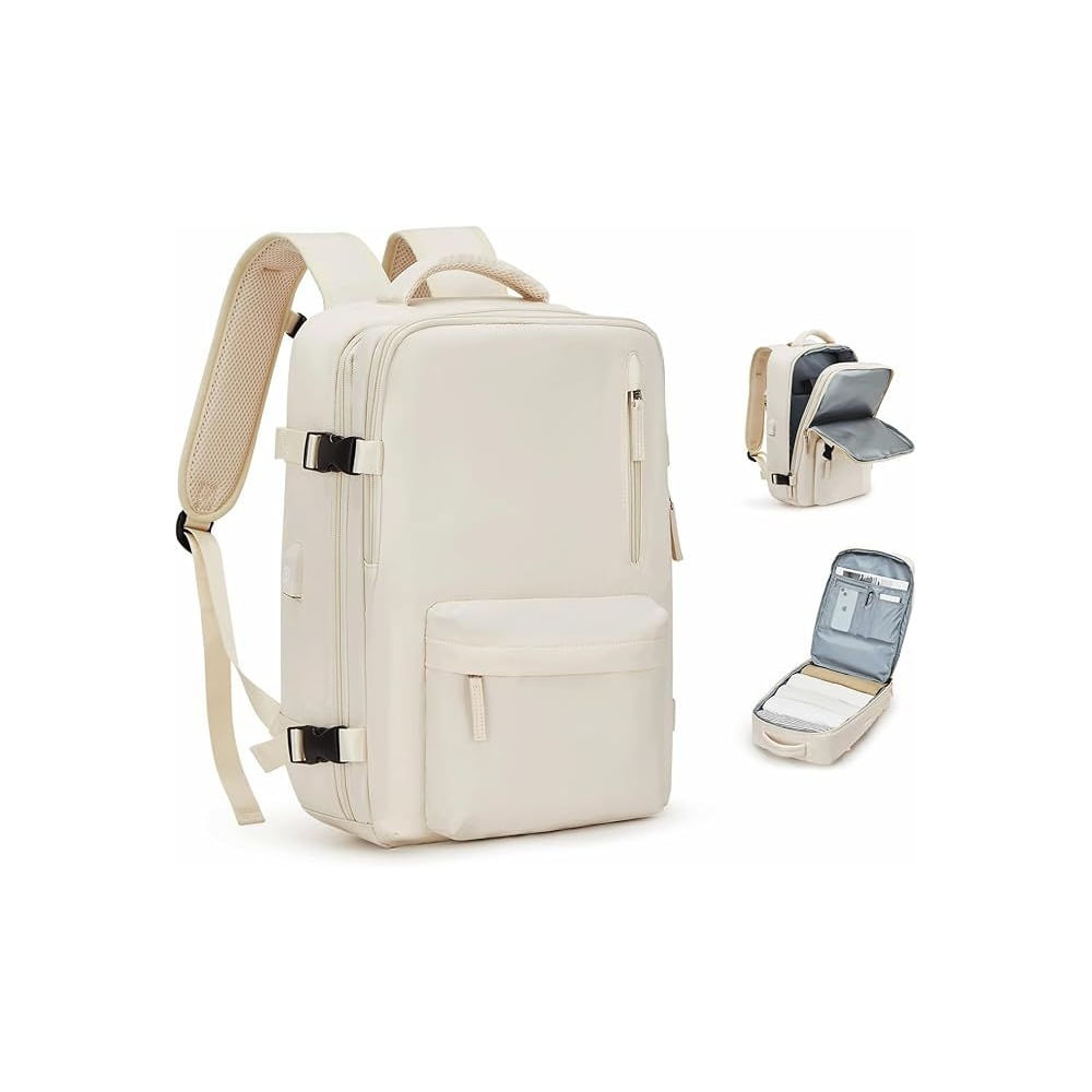 Mochila de Viaje grande tiktok Beige Kuzler RIKS-101B