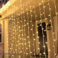 Luces Led Cortina 3x3m Tiras Doradas Eventos Decoración AMBAR