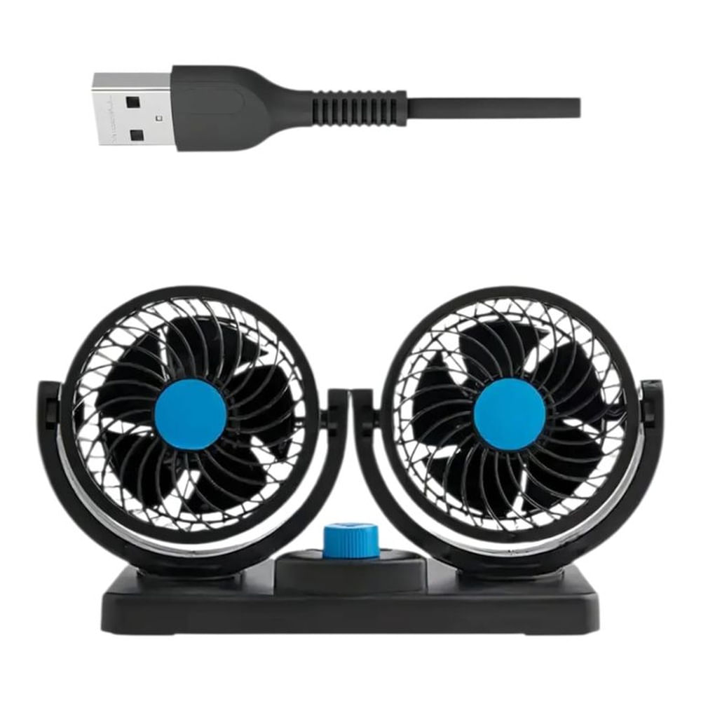 Ventilador Auto 360 Turbo Giratorio Graduable Portatil 12v USB 2 VELOCIDADES