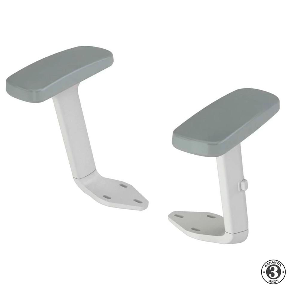 Brazos De Silla Giratoria Regulable PU - ZF Par Blanco Y Gris Ofideas