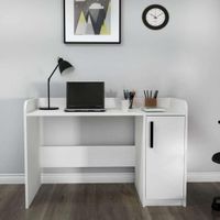 ESCRITORIO BRAHIN CON PUERTA Y ESTANTES INTERNO BLANCO 120CM