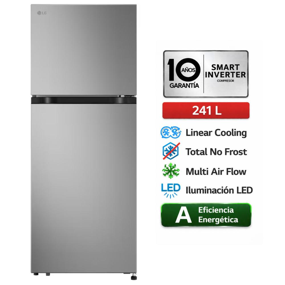 Refrigeradora Lg Vt24bpy Top Freezer 241 litros No Frost Platateado