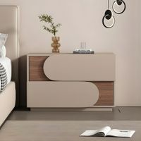 Velador Mesa de Noche Alessia Marron y Beige - Masiva Home
