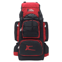 Mochila Campera Kengar Modelo N.3 Negro - Rojo