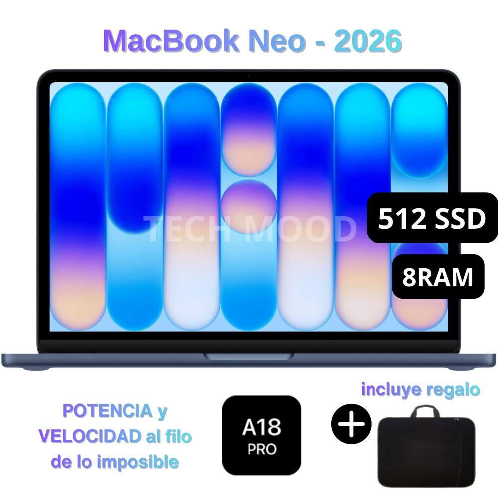 Apple Macbook Neo 2026 de 13"" | Chip A18 Pro | 8GB RAM + 512GB SSD | Teclado Inglés - Indigo