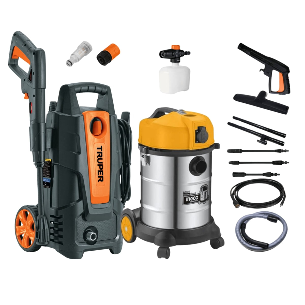 Hidrolavadora 1500 Psi Truper - Aspiradora 30 Litros Ingco 102095-VC14301