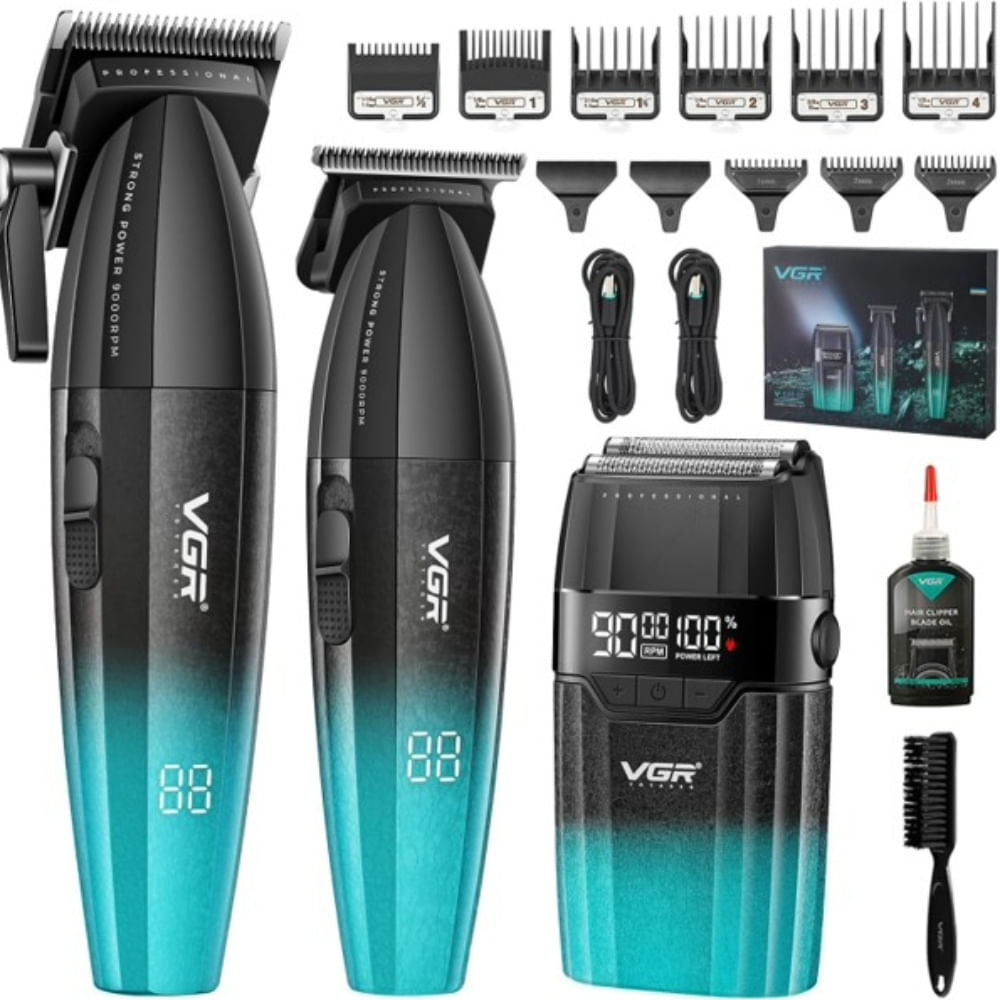 Combo Barber VGR V640 S3 Cortadora Trimmer y Shaver y Accesorios