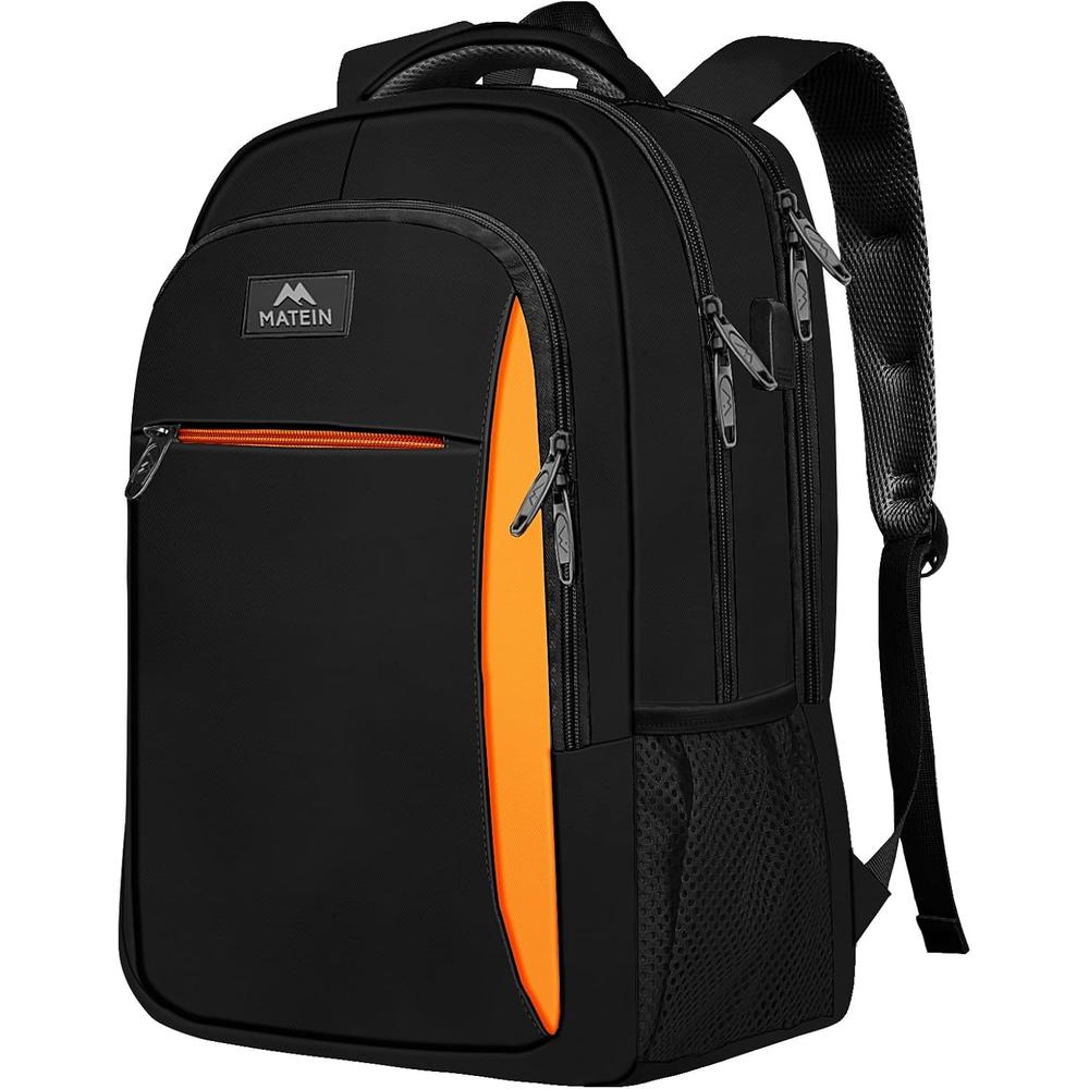 MOCHILA MATEIN 15.6'' / 40 CM | BLACK / ORANGE