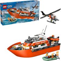LEGO CITY BARCO DE RESCATE Y HELICÓPTERO GUARDIA COSTERA 60504