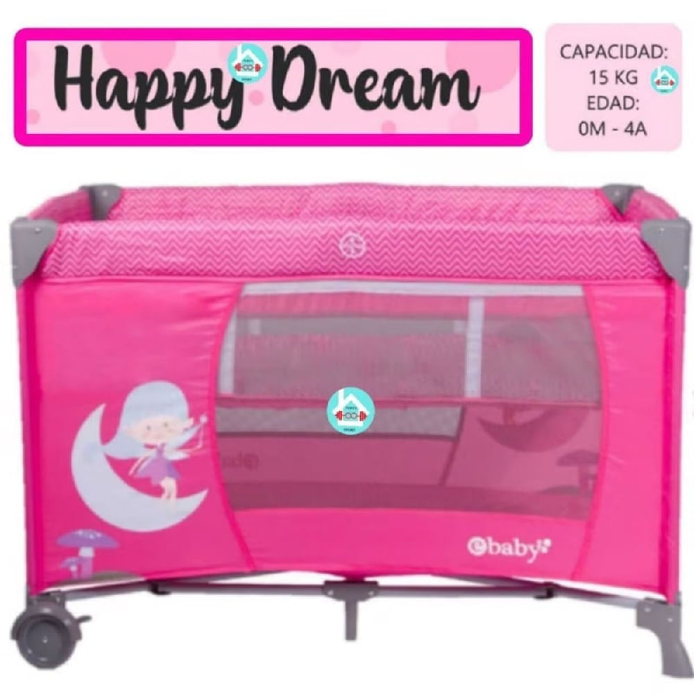 Cuna Corral Ebaby Happy Dream 727-1 Rosado