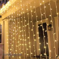 Luces Led Cortina 5x3m Tiras Doradas Eventos Decoración